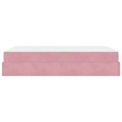 Bettgestell mit Matratze mit Speicher Rosa 120 x 190 cm Samt