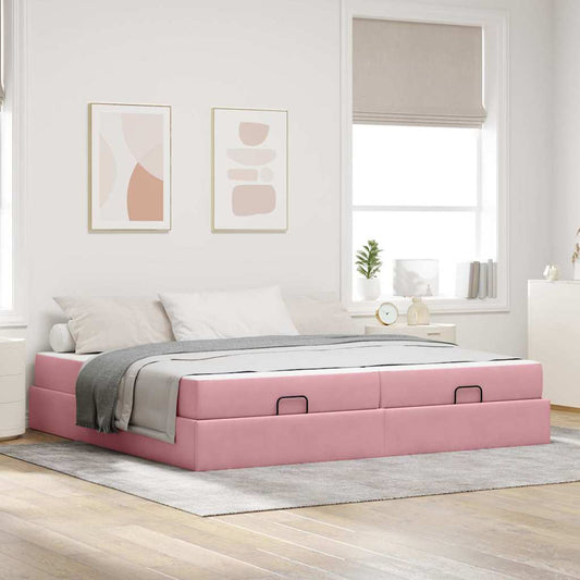 Bettgestell Rosa 200 x 200 cm Samt