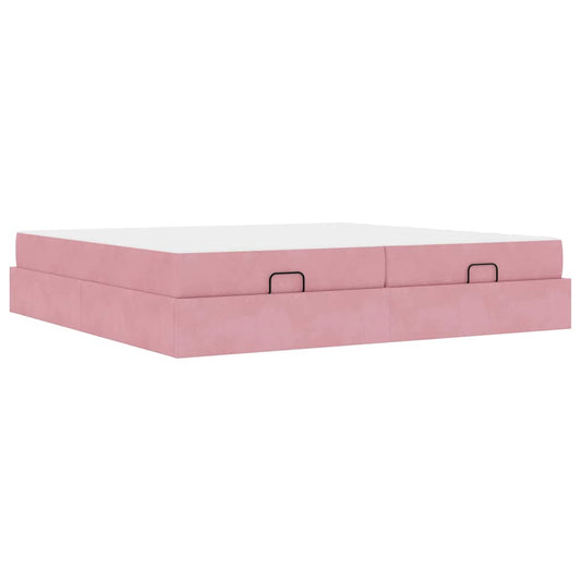 Bettgestell Rosa 200 x 200 cm Samt