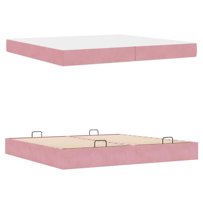Bettgestell Rosa 200 x 200 cm Samt