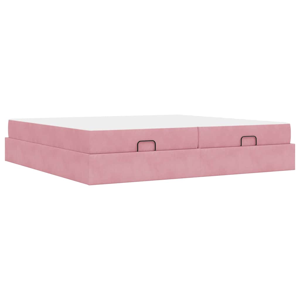 Bettgestell Rosa 200 x 200 cm Samt