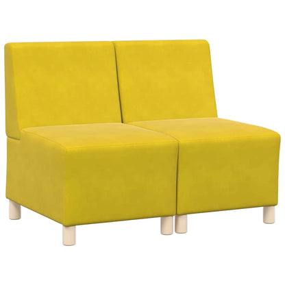 Modulares Armfreies Sofa 2 pcs Gelb 55 x 74 x 82 cm Samt