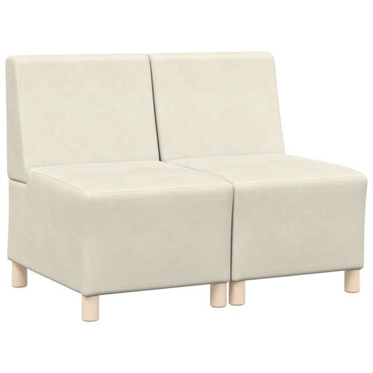 Modulares Armfreies Sofa 2 pcs Creme 55 x 74 x 82 cm Samt