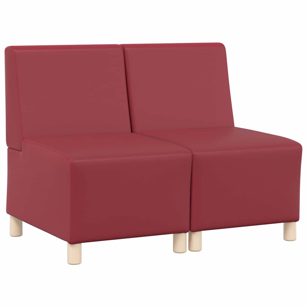 Modulares Armfreies Sofa 2 pcs Weinrot 55 x 74 x 82 cm