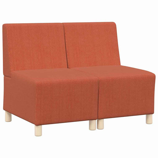 Modulares Armfreies Sofa 2 pcs Orange 55 x 74 x 82 cm Cordstoff