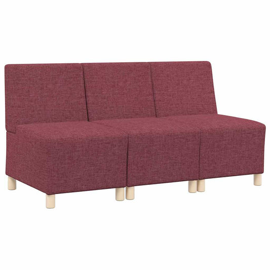 Modulares Armfreies Sofa 3 pcs Weinrot 55 x 74 x 82 cm Stoff