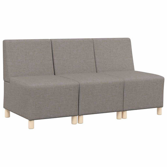 Modulares Armfreies Sofa 3 pcs Taupe 55 x 74 x 82 cm Stoff