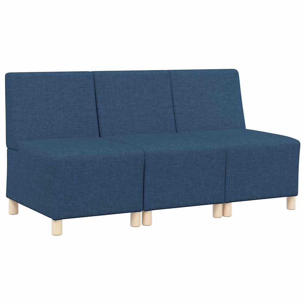Modulares Armfreies Sofa 3 pcs Blau 55 x 74 x 82 cm Stoff