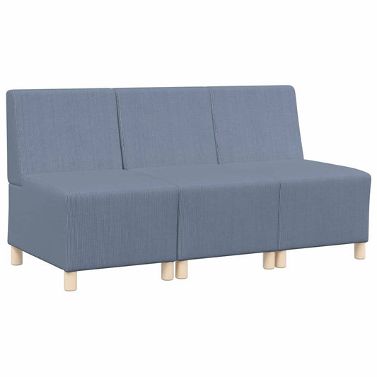 Modulares Armfreies Sofa 3 pcs Blau 55 x 74 x 82 cm Cordstoff