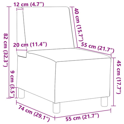 Modulares Armfreies Sofa 3 pcs Braun 55 x 74 x 82 cm