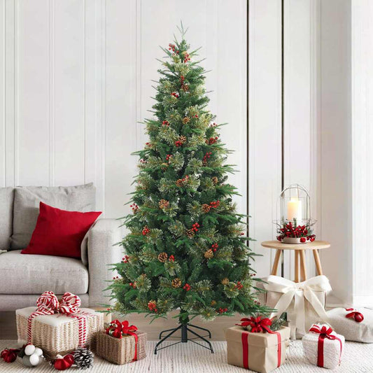 Künstlicher klappbarer Weihnachtsbaum mit Ständer Grün 180 cm