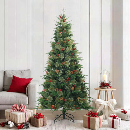 Künstlicher klappbarer Weihnachtsbaum mit Ständer Grün 210 cm