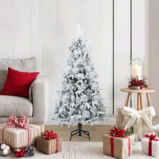 Künstlicher klappbarer Weihnachtsbaum Grün und Weiß 120 cm