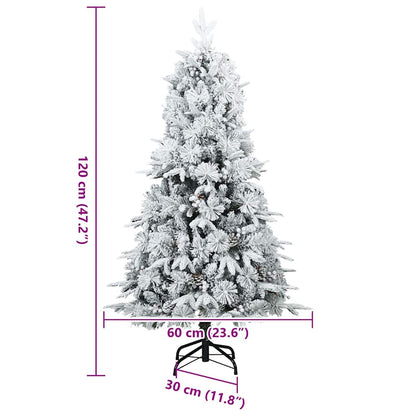 Künstlicher klappbarer Weihnachtsbaum Grün und Weiß 120 cm
