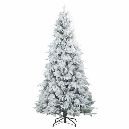 Künstlicher Scharnier-Weihnachtsbaum schneebedeckt Weiß 240 cm