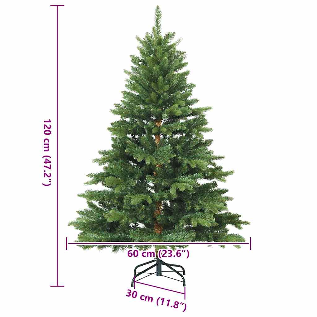 Künstlicher klappbarer Weihnachtsbaum mit Ständer Grün 120 cm