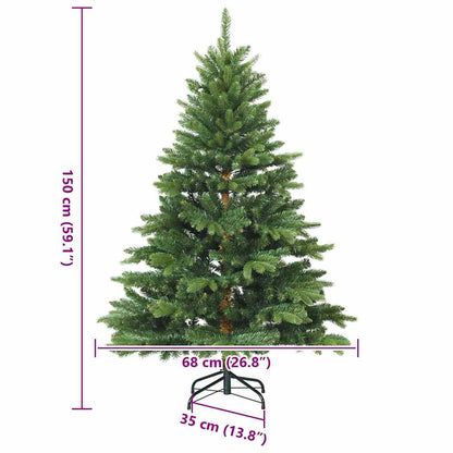 Künstlicher klappbarer Weihnachtsbaum mit Ständer Grün 150 cm