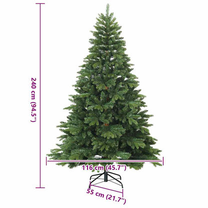 Künstlicher klappbarer Weihnachtsbaum mit Ständer Grün 240 cm