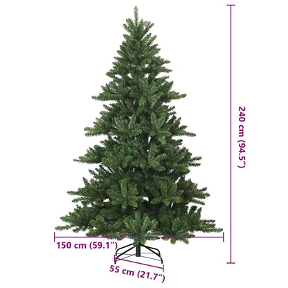 Künstlicher klappbarer Weihnachtsbaum Grün 240 cm PVC, Stahl