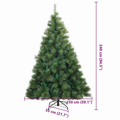 Künstlicher klappbarer Weihnachtsbaum Grün 240 cm PVC, Stahl