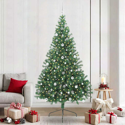 Künstlicher vorbeleuchteter Weihnachtsbaum Grün 240 cm PVC