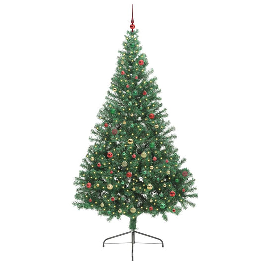 Künstlicher vorbeleuchteter Weihnachtsbaum Grün 240 cm PVC