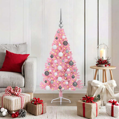Künstlicher vorbeleuchteter Weihnachtsbaum Rosa 120 cm PVC