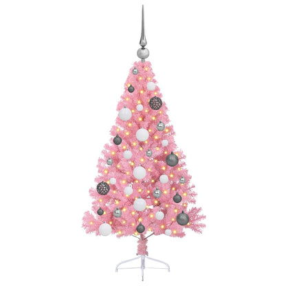 Künstlicher vorbeleuchteter Weihnachtsbaum Rosa 120 cm PVC