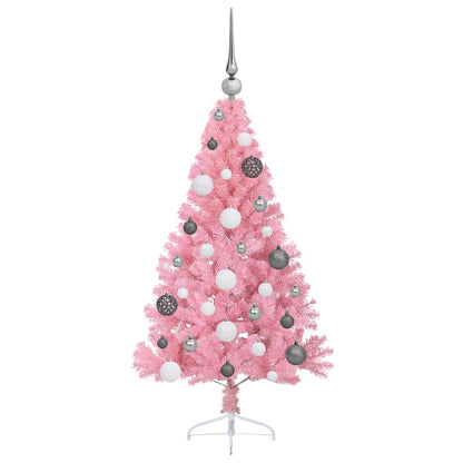 Künstlicher vorbeleuchteter Weihnachtsbaum Rosa 120 cm PVC