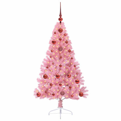 Künstlicher vorbeleuchteter Weihnachtsbaum Rosa 120 cm PVC