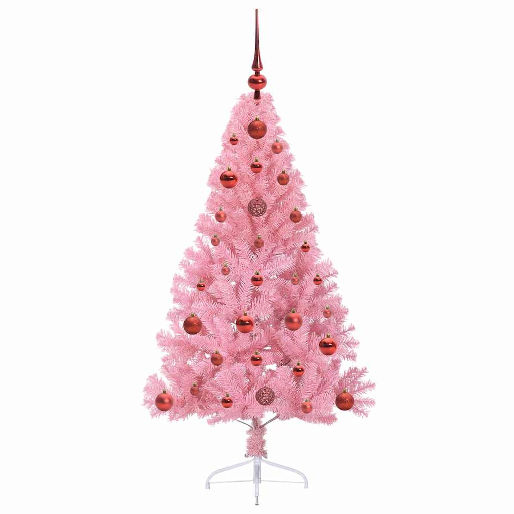 Künstlicher vorbeleuchteter Weihnachtsbaum Rosa 120 cm PVC