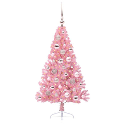 Künstlicher vorbeleuchteter Weihnachtsbaum Rosa 120 cm PVC