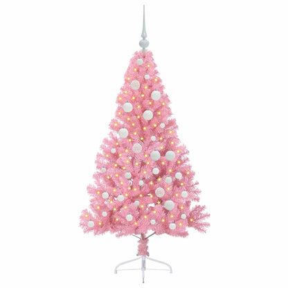 Künstlicher vorbeleuchteter Weihnachtsbaum Rosa 120 cm PVC