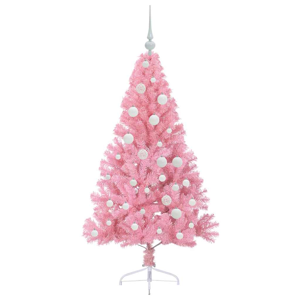 Künstlicher vorbeleuchteter Weihnachtsbaum Rosa 120 cm PVC