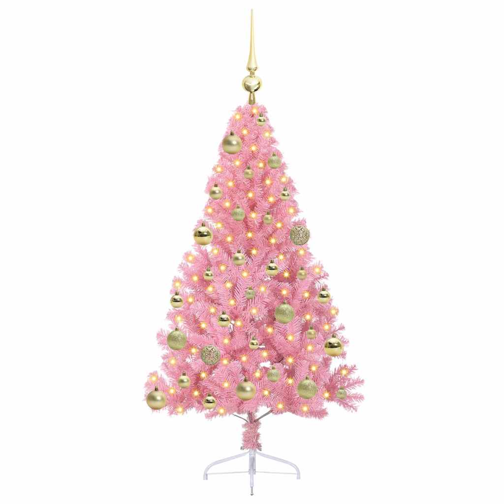 Künstlicher vorbeleuchteter Weihnachtsbaum Rosa 120 cm PVC