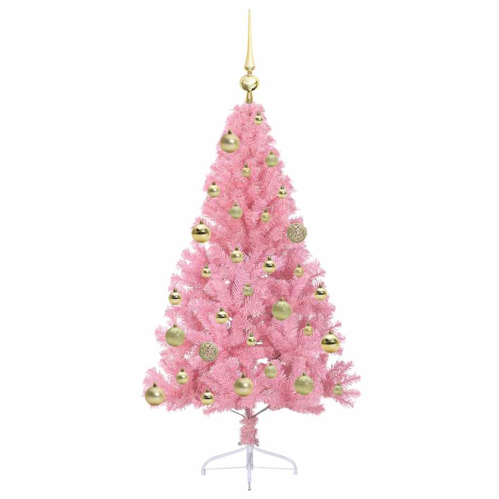 Künstlicher vorbeleuchteter Weihnachtsbaum Rosa 120 cm PVC