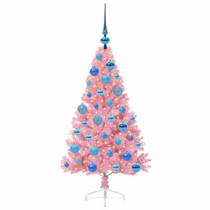 Künstlicher vorbeleuchteter Weihnachtsbaum Rosa 120 cm PVC