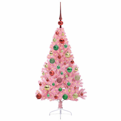 Künstlicher vorbeleuchteter Weihnachtsbaum Rosa 120 cm PVC