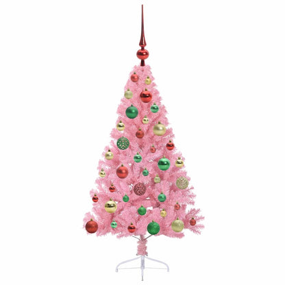 Künstlicher vorbeleuchteter Weihnachtsbaum Rosa 120 cm PVC