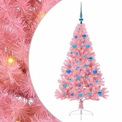 Künstlicher vorbeleuchteter Weihnachtsbaum Rosa 150 cm PVC