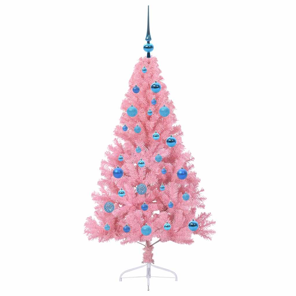 Künstlicher vorbeleuchteter Weihnachtsbaum Rosa 150 cm PVC