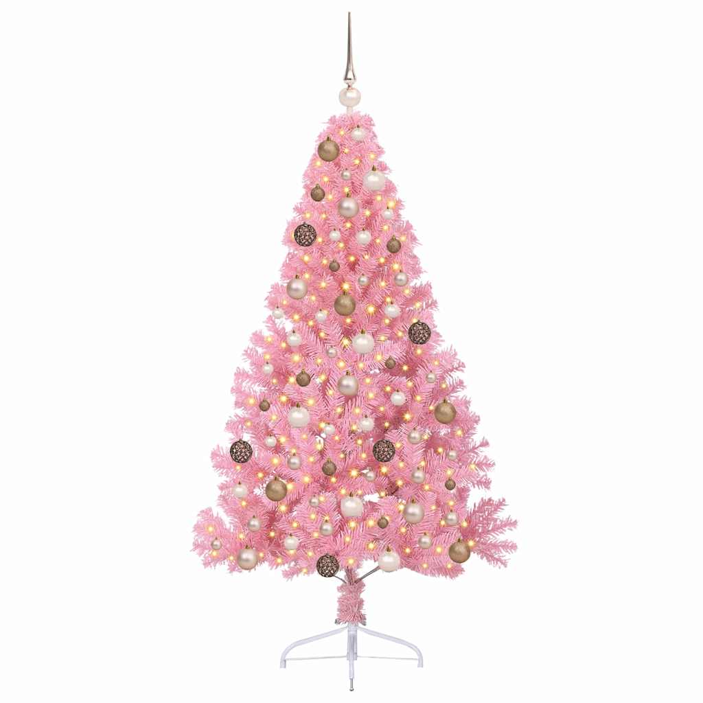Künstlicher vorbeleuchteter Weihnachtsbaum Rosa 180 cm PVC