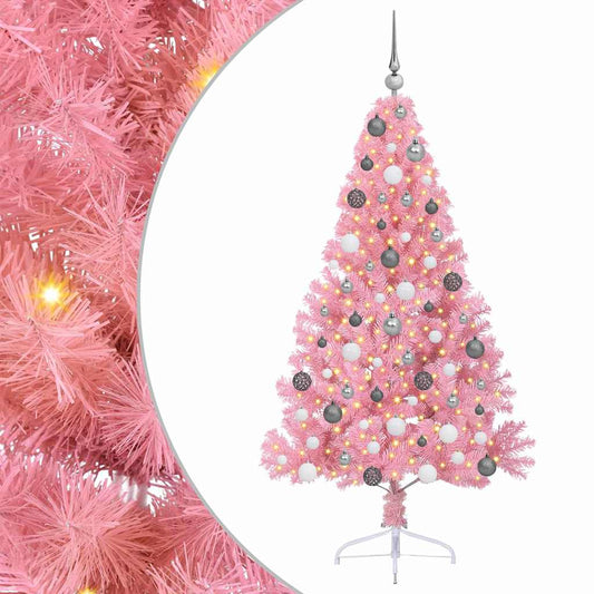 Künstlicher vorbeleuchteter Weihnachtsbaum Rosa 180 cm PVC