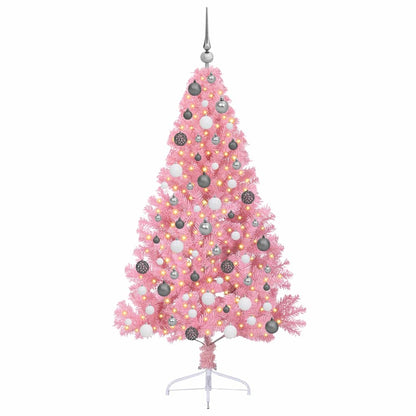 Künstlicher vorbeleuchteter Weihnachtsbaum Rosa 180 cm PVC