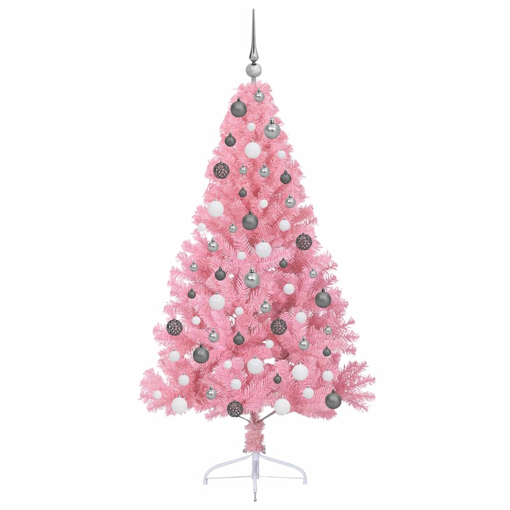 Künstlicher vorbeleuchteter Weihnachtsbaum Rosa 180 cm PVC