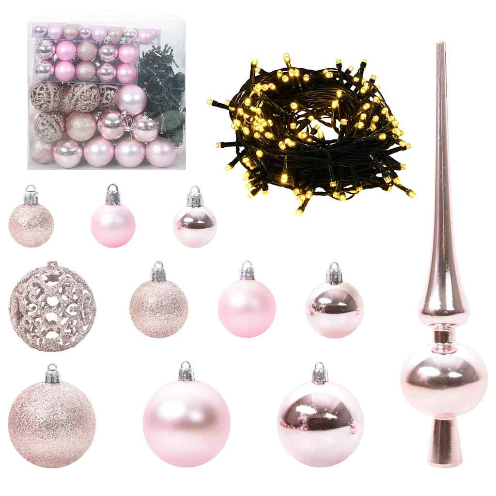 Künstlicher vorbeleuchteter Weihnachtsbaum Rosa 180 cm PVC