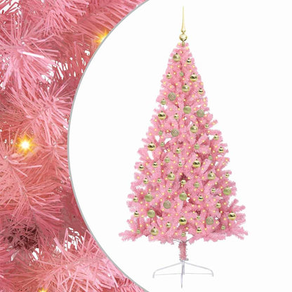 Künstlicher vorbeleuchteter Weihnachtsbaum Rosa 180 cm PVC