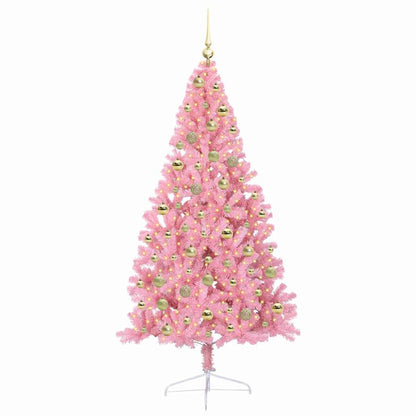 Künstlicher vorbeleuchteter Weihnachtsbaum Rosa 180 cm PVC
