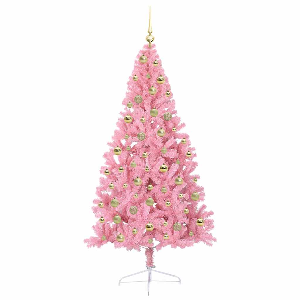 Künstlicher vorbeleuchteter Weihnachtsbaum Rosa 180 cm PVC