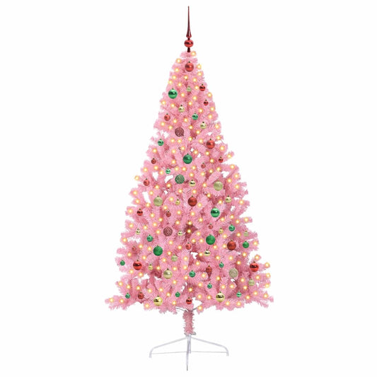 Künstlicher vorbeleuchteter Weihnachtsbaum Rosa 180 cm PVC